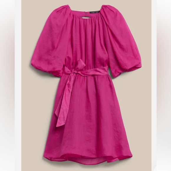 Banana Republic Ramie Open-Back Dress in Dark Magenta- XS - Picture 3 of 7